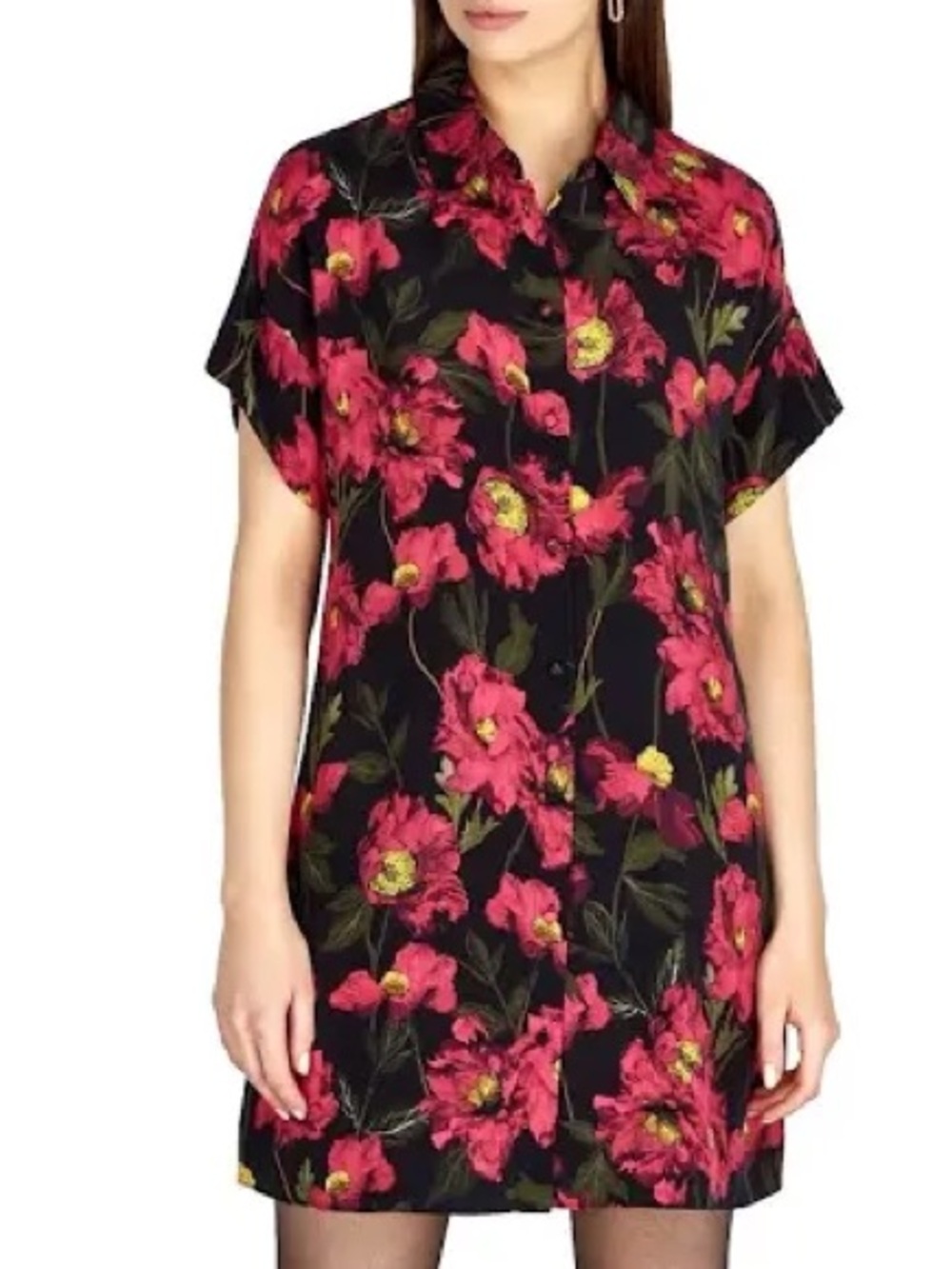 Alice + Olivia Lucette Button-Down Shirtdress. Large